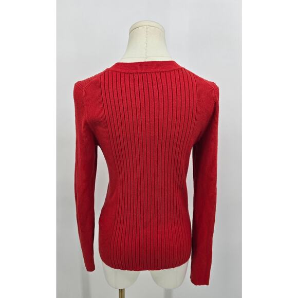 Banana Republic Red Ribbed Sweater – Size M - Picture 3 of 5